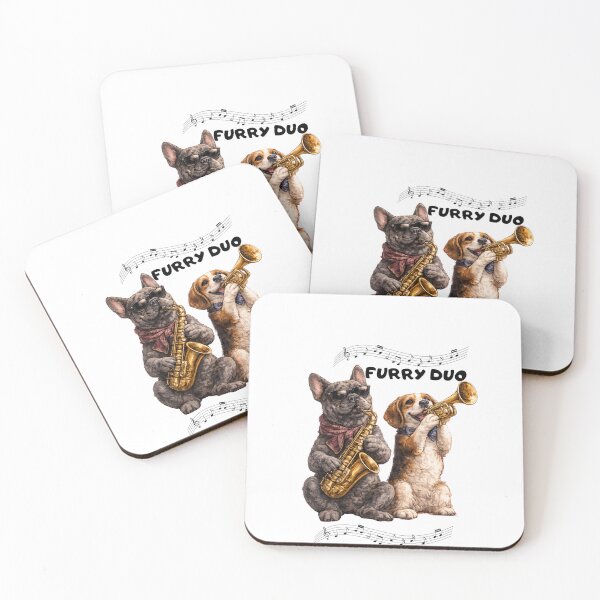 Item preview, Watercolor Dogs Playing Saxophone and Trumpet Jazz designed and sold by FurryNotes.