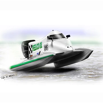 Artwork thumbnail, Power Boat Racer by Rallyist.Art Merchandise