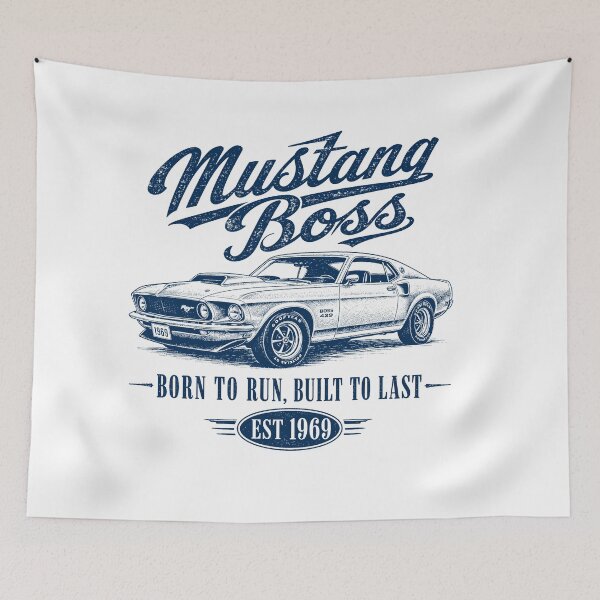 Item preview, Mustang Boss 429 Vintage Car Art Print designed and sold by NullSpacePrints.