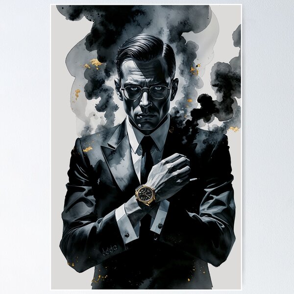 Item preview, Elite Secret Agent Watercolor | Undercover Operative | Spy Thriller Intelligence Art designed and sold by Biedroneczka.