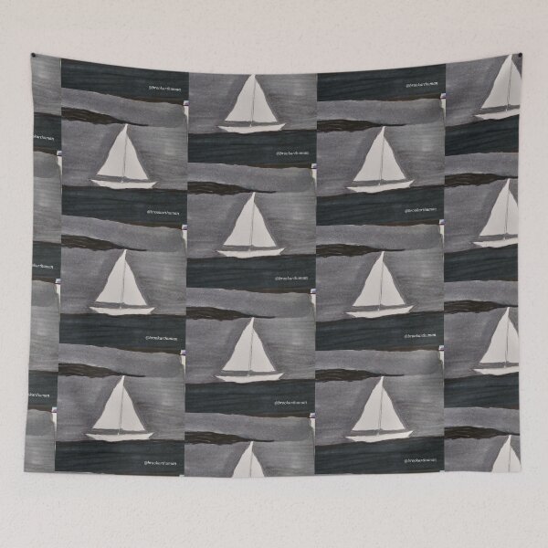 Item preview,  Sail Away Grey and white  designed and sold by DancingCreek.
