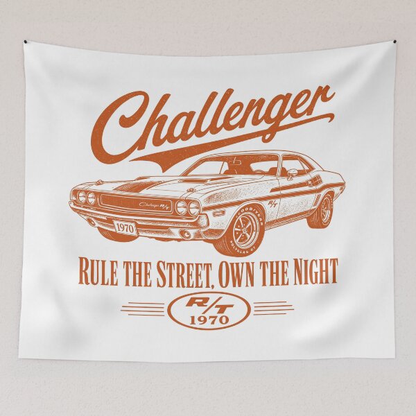 Item preview, Dodge Challenger RT 1970 Vintage Muscle Car Print designed and sold by NullSpacePrints.