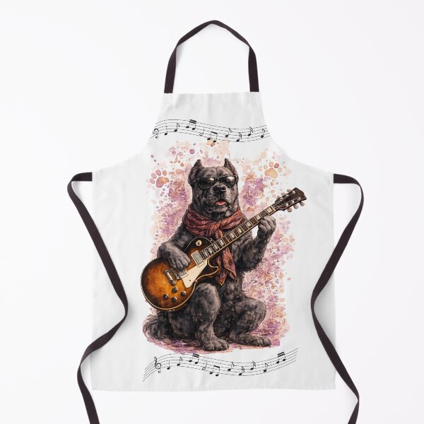 Item preview, Watercolor Cane Corso Dog Playing Guitar Rock designed and sold by FurryNotes.