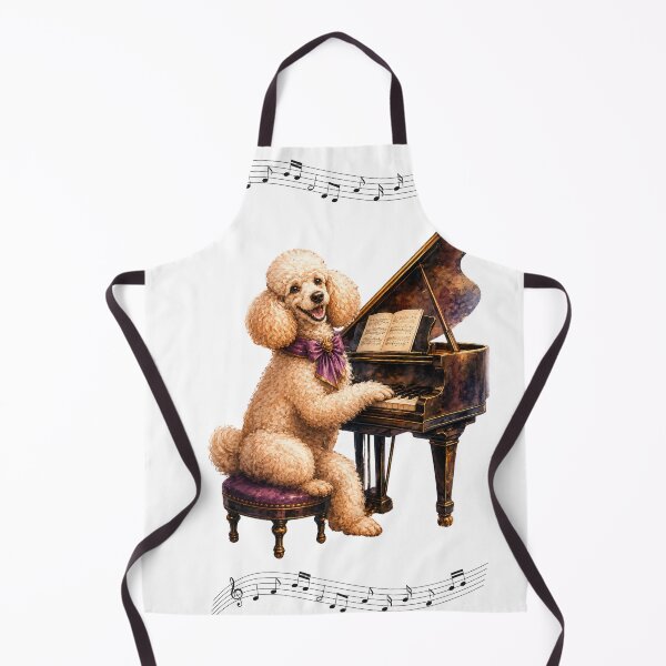 Item preview, Watercolor Poodle Dog Playing Grand Piano Music designed and sold by FurryNotes.