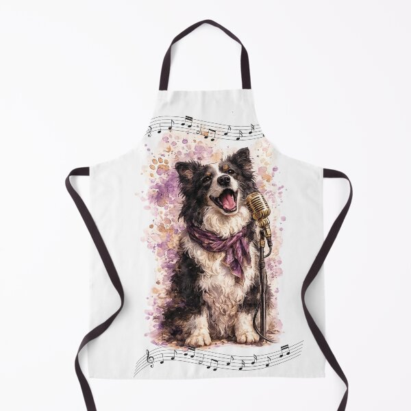 Item preview, Watercolor Border Collie Dog Singing Music designed and sold by FurryNotes.
