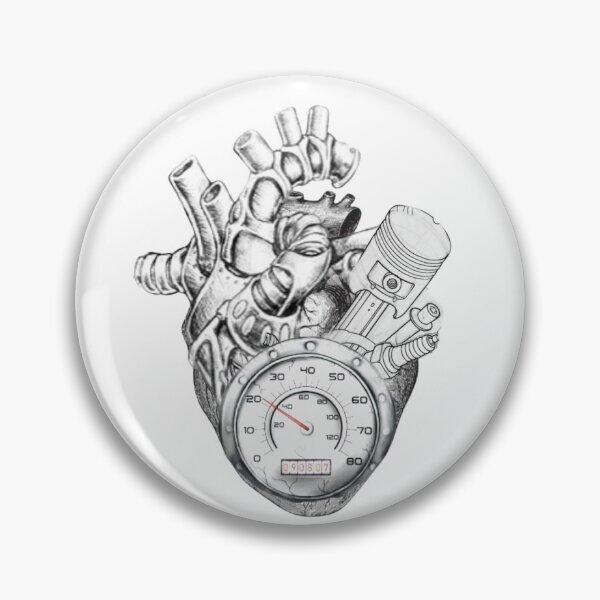 Item preview, Biomechanical Engine Heart - Piston and Speedometer Tattoo Art designed and sold by gokhanuzen.