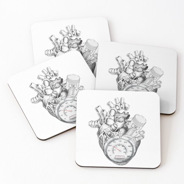 Item preview, Biomechanical Engine Heart - Piston and Speedometer Tattoo Art designed and sold by gokhanuzen.