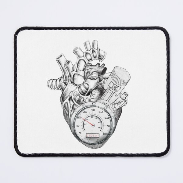 Item preview, Biomechanical Engine Heart - Piston and Speedometer Tattoo Art designed and sold by gokhanuzen.