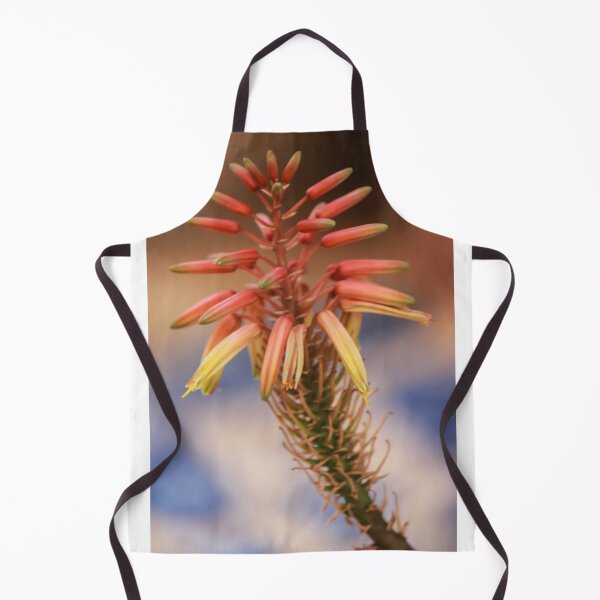 Item preview, Aloe Flower Close-Up With Orange and Yellow Tubular Blooms On Succulent Stem In Soft Bokeh designed and sold by Nmallia.