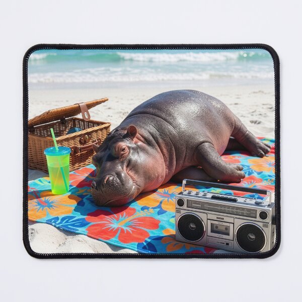 Item preview, Beach Blanket Hippo designed and sold by Tridentulus.