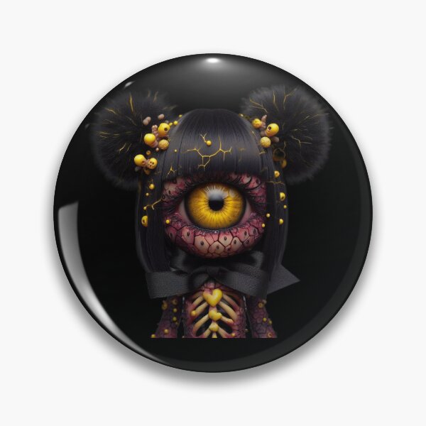 Item preview, Gothic Cyclops Doll with Yellow Heart Skeleton designed and sold by LujziWorld.