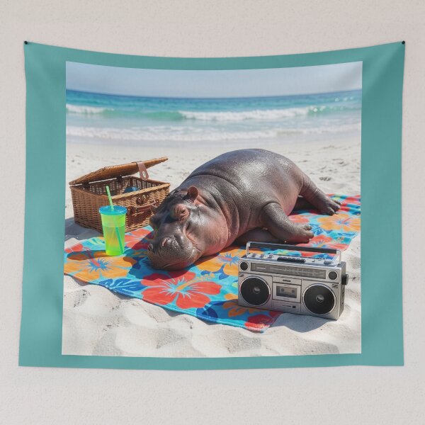 Item preview, Beach Blanket Hippo designed and sold by Tridentulus.