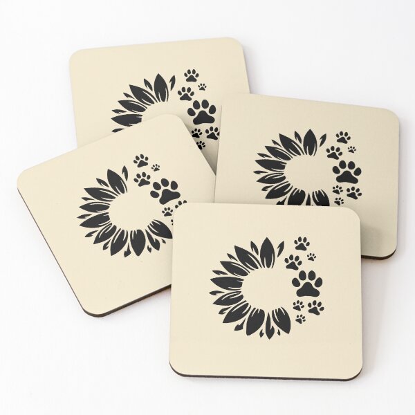 Item preview, Black Sunflower Paw Print Pet Memorial designed and sold by Corvoria.
