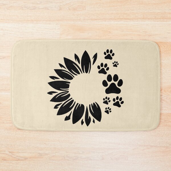 Item preview, Black Sunflower Paw Print Pet Memorial designed and sold by Corvoria.