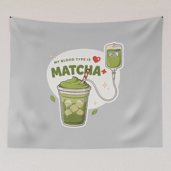 Item preview, Matcha Positive Blood Type – Funny Matcha Lover Iced Matcha Latte Design designed and sold by ArcticFoxStudio.