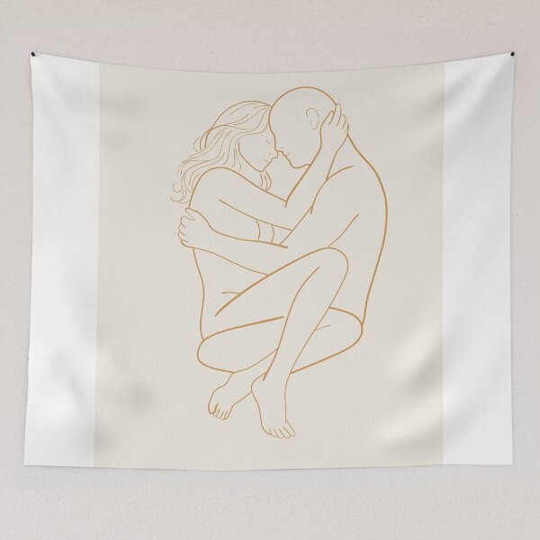 Item preview, Romantic Couple Embrace Art designed and sold by Studio pod Burom.