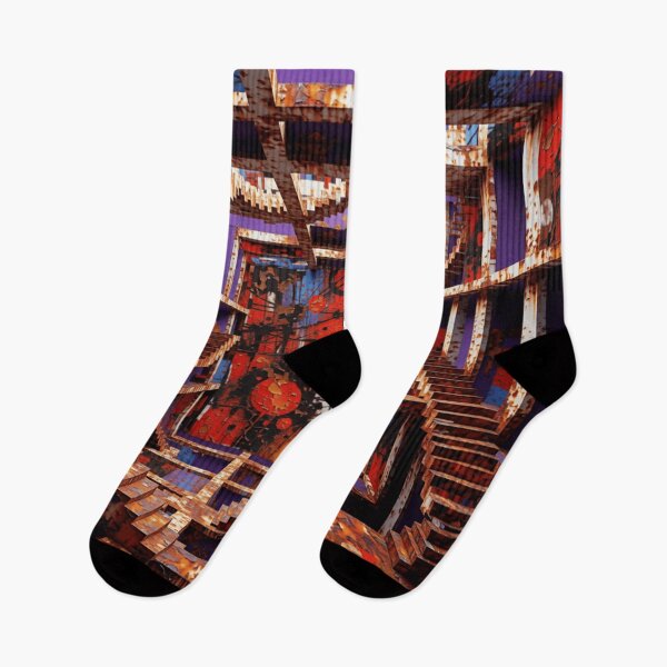 Item preview, cosmic noise labyrinth rust corrosion colorful geometric abstract design designed and sold by SmashingDeals.
