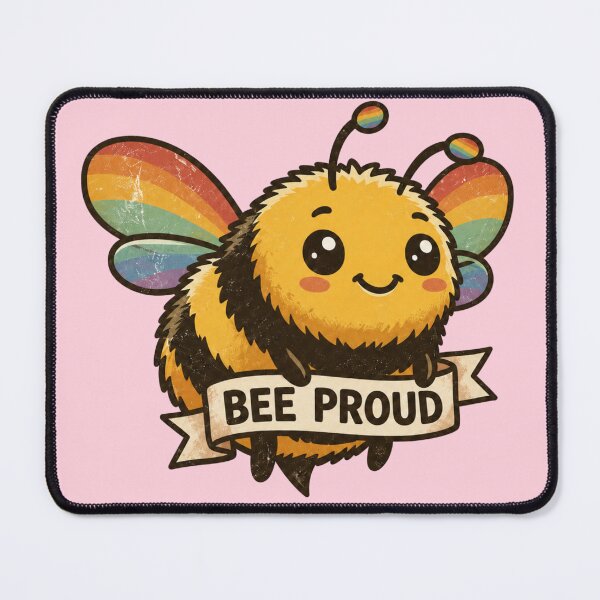 Item preview, Bee Proud – Cute Rainbow Winged Bee Design for Pride & Positivity designed and sold by Fangtasia77.