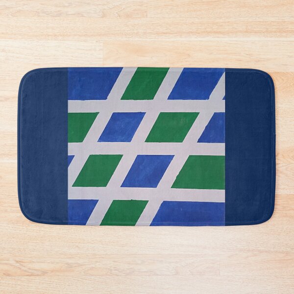 Item preview, Blue and Green Geometric Grid Painting designed and sold by ArtbyAudrey412.