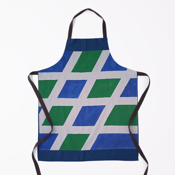 Item preview, Blue and Green Geometric Grid Painting designed and sold by ArtbyAudrey412.