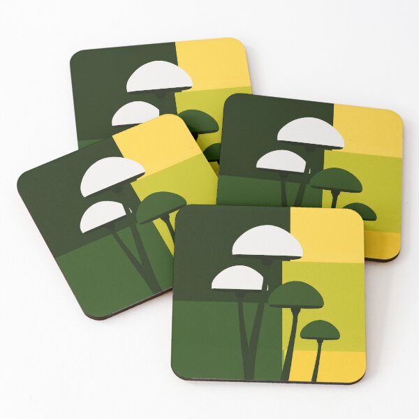 Item preview,  Minimalist mushrooms on geen designed and sold by uunaa.