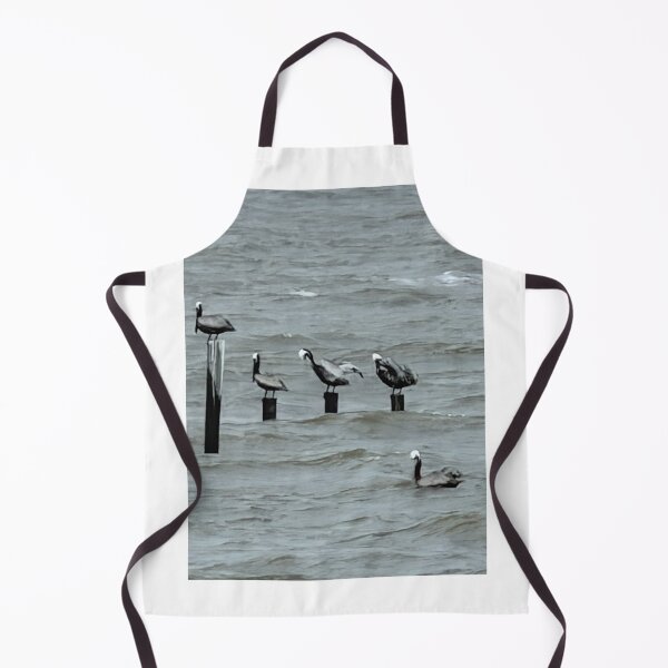 Item preview, Brown Pelicans Perched on Beach Posts. designed and sold by Pearls1.