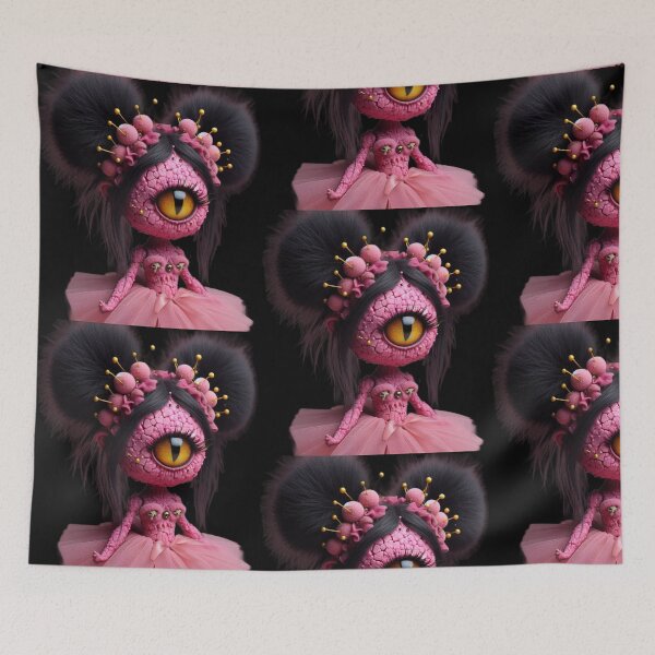 Item preview, Pink Macabre Cyclops Ballerina with Pincushion Hair designed and sold by LujziWorld.