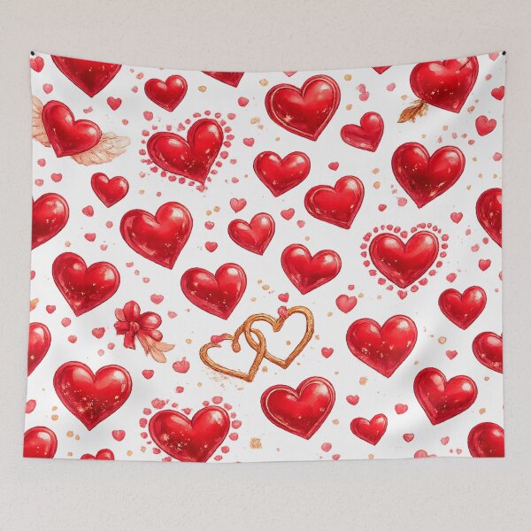 Item preview, Romantic Red Hearts and Cupid Arrows Seamless Pattern designed and sold by Seculinator.