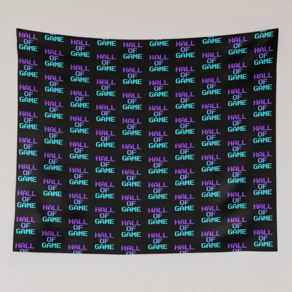 Item preview, HALL OF GAME Retro Arcade 80s Pixel Neon Typography designed and sold by DuckOddity.