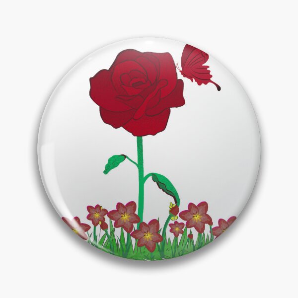 Item preview, Red Rose Flower and Butterfly Magic Garden Spring Blossom Aesthetic designed and sold by vibecraft_studio2.