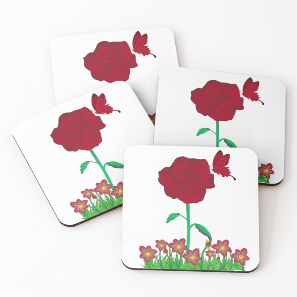 Item preview, Red Rose Flower and Butterfly Magic Garden Spring Blossom Aesthetic designed and sold by vibecraft_studio2.