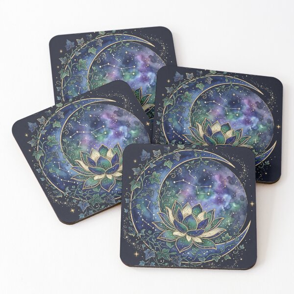 Item preview, Celestial Lotus Moon Botanical Art designed and sold by MoonwoodStudio.