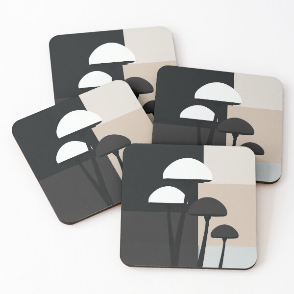 Item preview, Minimalist mushrooms on black designed and sold by uunaa.