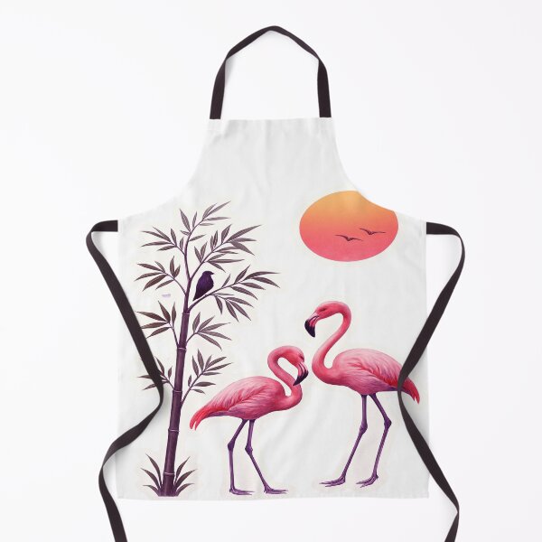 Item preview, Watercolor Flamingos Bamboo Sunset Removable Wall Sticker Design designed and sold by ARTCREATESHOP.