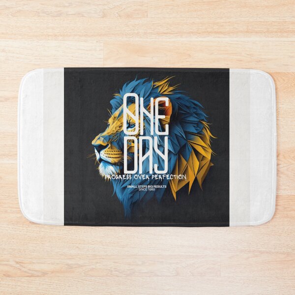 Item preview, One Day – Progress Over Perfection | Geometric Lion Motivation designed and sold by RushVibeWear.
