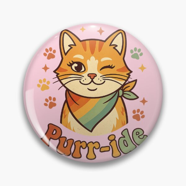 Item preview, Purr-ide – Cute Cat Pride Mascot with Rainbow Bandana & Playful Style designed and sold by Fangtasia77.