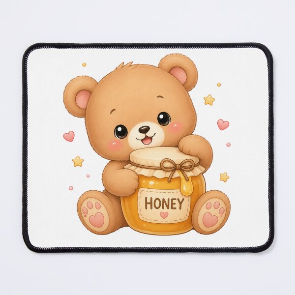 Item preview, Cute Teddy Bear Holding Honey Pot Watercolor Illustration designed and sold by Seculinator.
