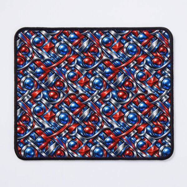 Item preview, Futuristic Metallic Flow – Blue & Red Seamless Pattern designed and sold by RBBHovi.