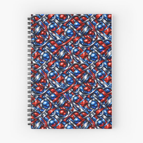 Item preview, Futuristic Metallic Flow – Blue & Red Seamless Pattern designed and sold by RBBHovi.