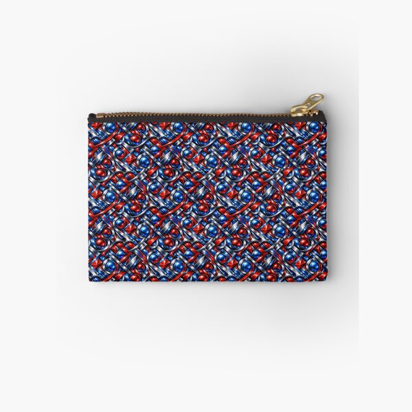 Item preview, Futuristic Metallic Flow – Blue & Red Seamless Pattern designed and sold by RBBHovi.