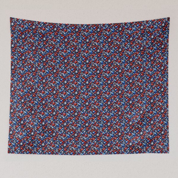 Item preview, Futuristic Metallic Flow – Blue & Red Seamless Pattern designed and sold by RBBHovi.