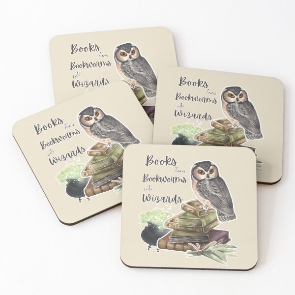 Item preview, Books Turn Bookworms Into Wizards designed and sold by Whimsical Wayfarer.