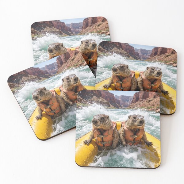 Item preview, Groundhogs Swamp Their Raft in Colorado River designed and sold by Tridentulus.