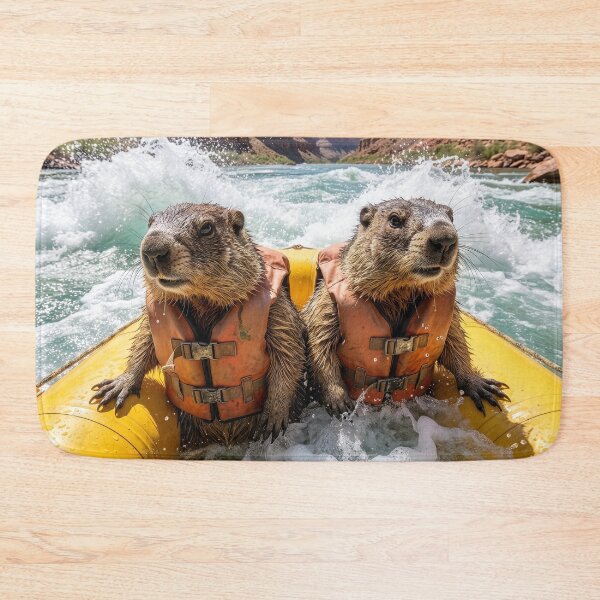Item preview, Groundhogs Swamp Their Raft in Colorado River designed and sold by Tridentulus.