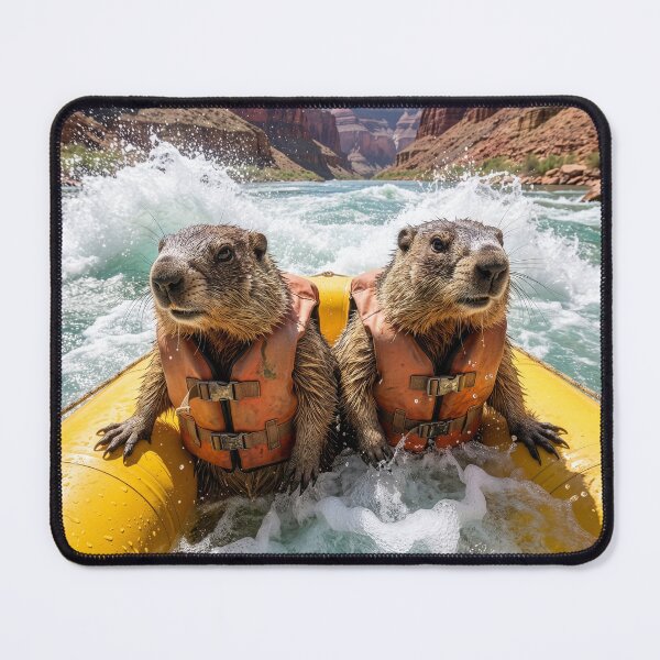 Item preview, Groundhogs Swamp Their Raft in Colorado River designed and sold by Tridentulus.