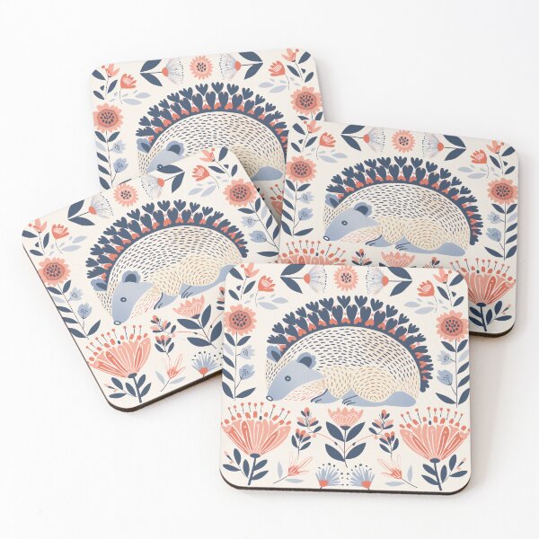 Item preview, Scandinavian Folk Art, Floral Hedgehog  designed and sold by xiao xuans.