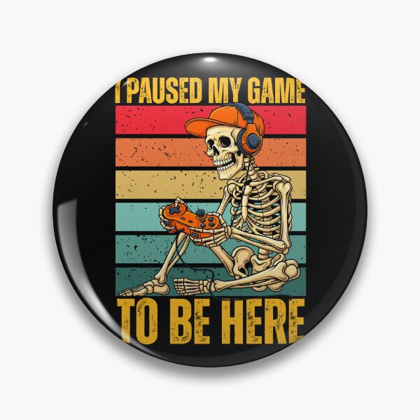 Item preview, Funny Gamer Skeleton Retro Sunset - I Paused My Game To Be Here designed and sold by legendaryskins.