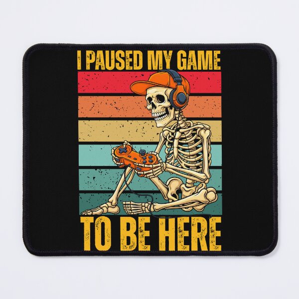 Item preview, Funny Gamer Skeleton Retro Sunset - I Paused My Game To Be Here designed and sold by legendaryskins.