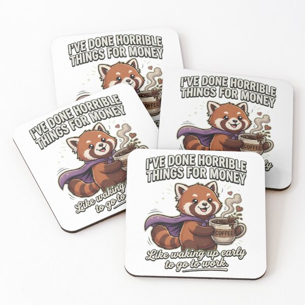 Item preview, Red Panda Coffee Horrible Money Humor designed and sold by TshirtsOnline-.