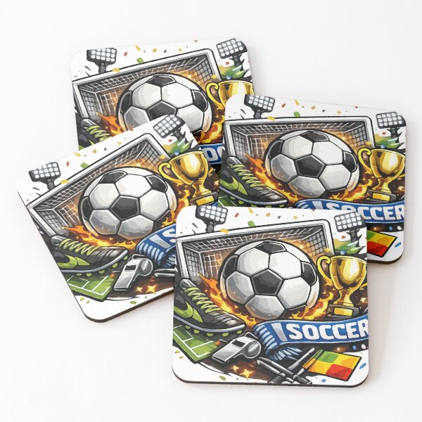 Item preview, Dynamic Soccer Football Graphic Illustration with Ball, Goal, and Trophy designed and sold by YasminTaha.